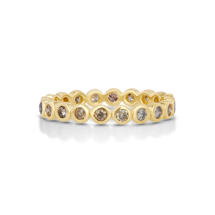 0.6 Cts Multi Color Diamond Ring in 14K Yellow Gold