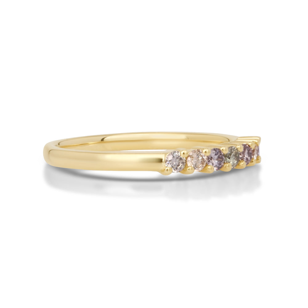 0.28 Cts Multi Color Diamond Ring in 14K Yellow Gold