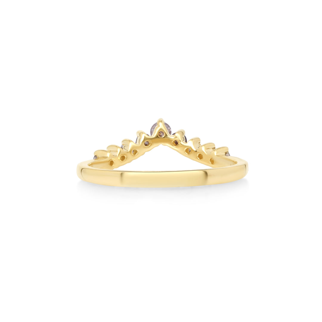 0.3 Cts Multi Color Diamond Ring in 14K Yellow Gold