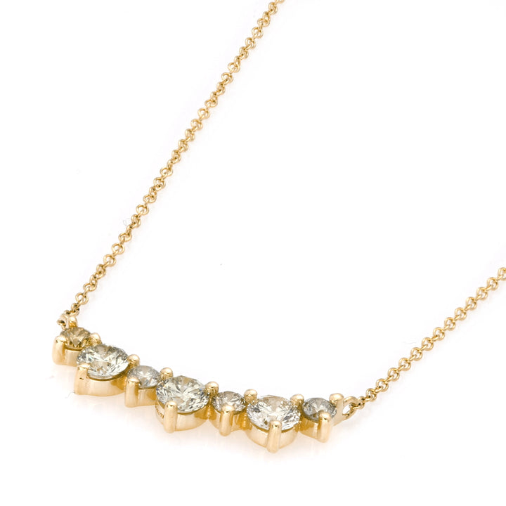 0.63 Cts Multi Color Diamond Necklace in 14K Yellow Gold