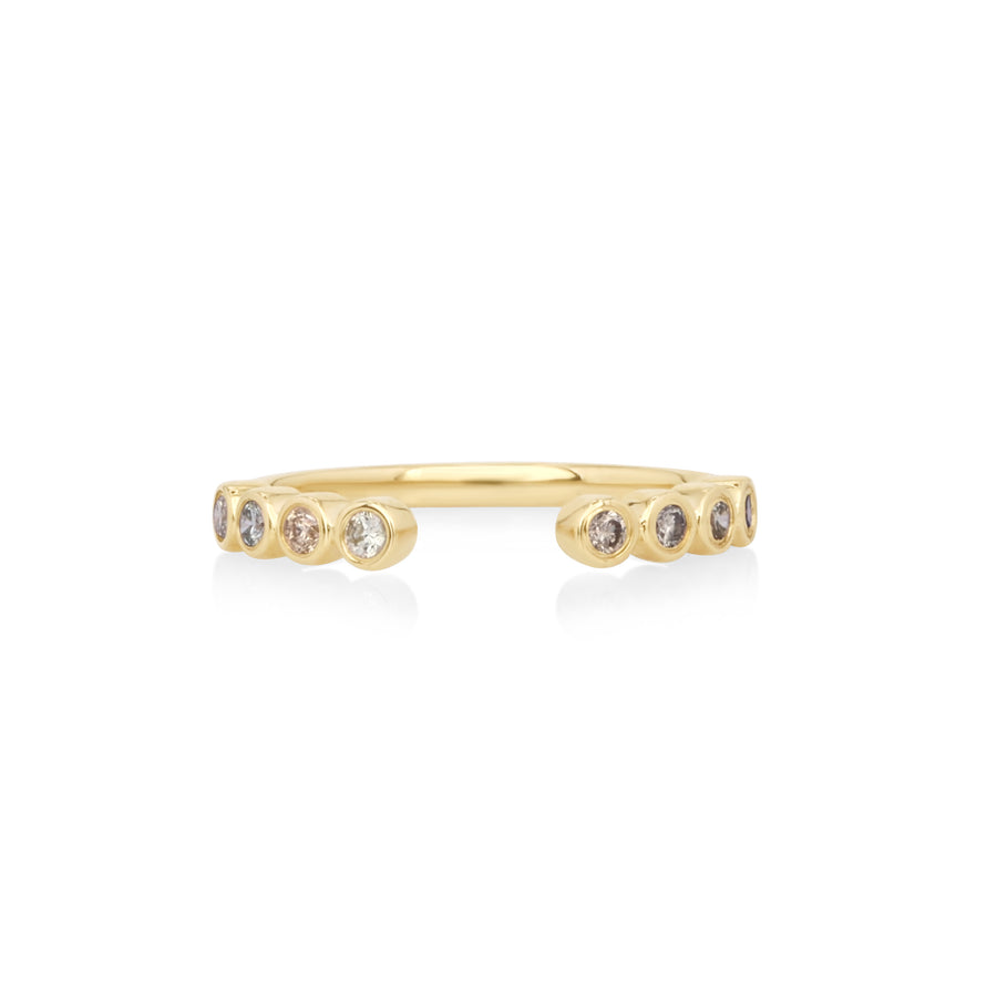 0.19 Cts Multi Color Diamond Ring in 14K Yellow Gold