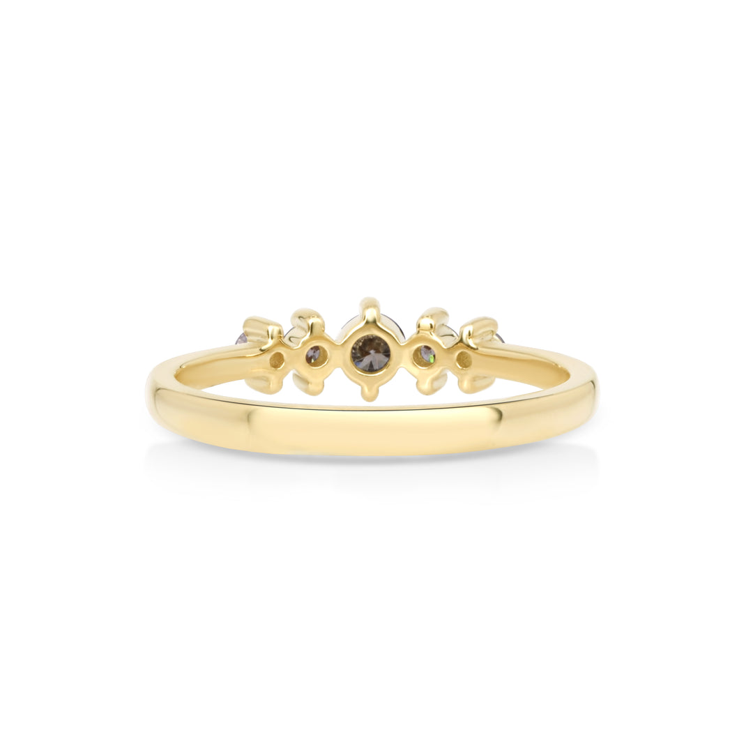 0.33 Cts Multi Color Diamond Ring in 14K Yellow Gold
