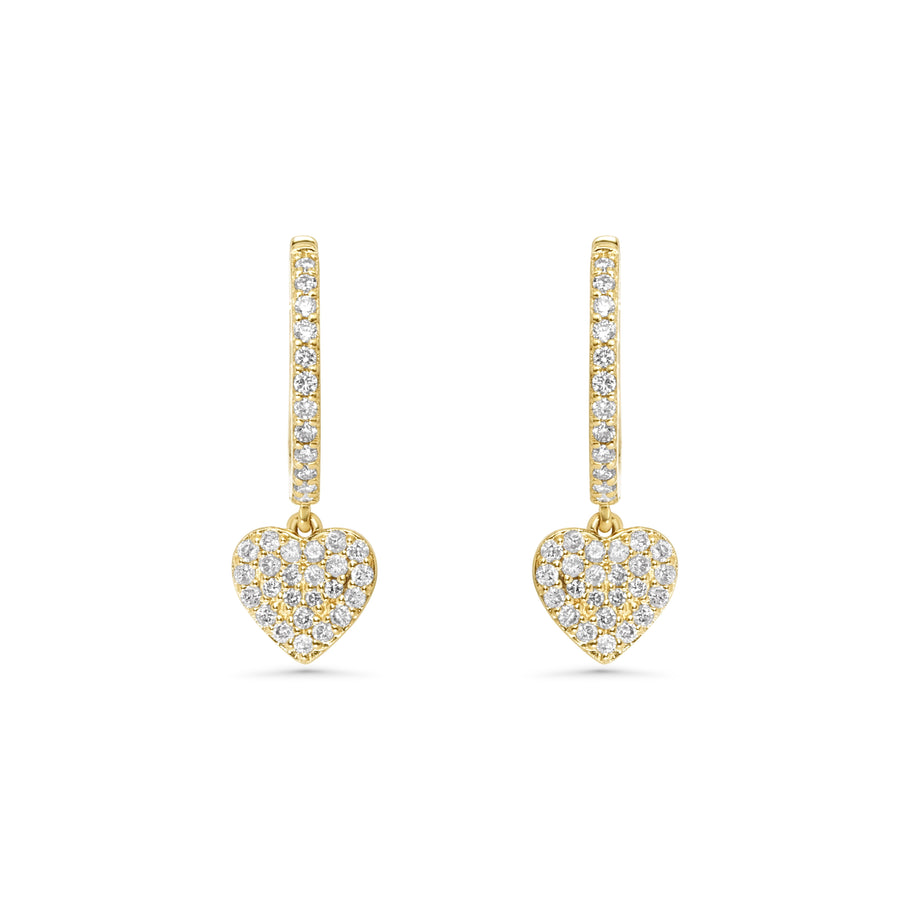 0.51 Cts White Diamond Earring in 14K Yellow Gold