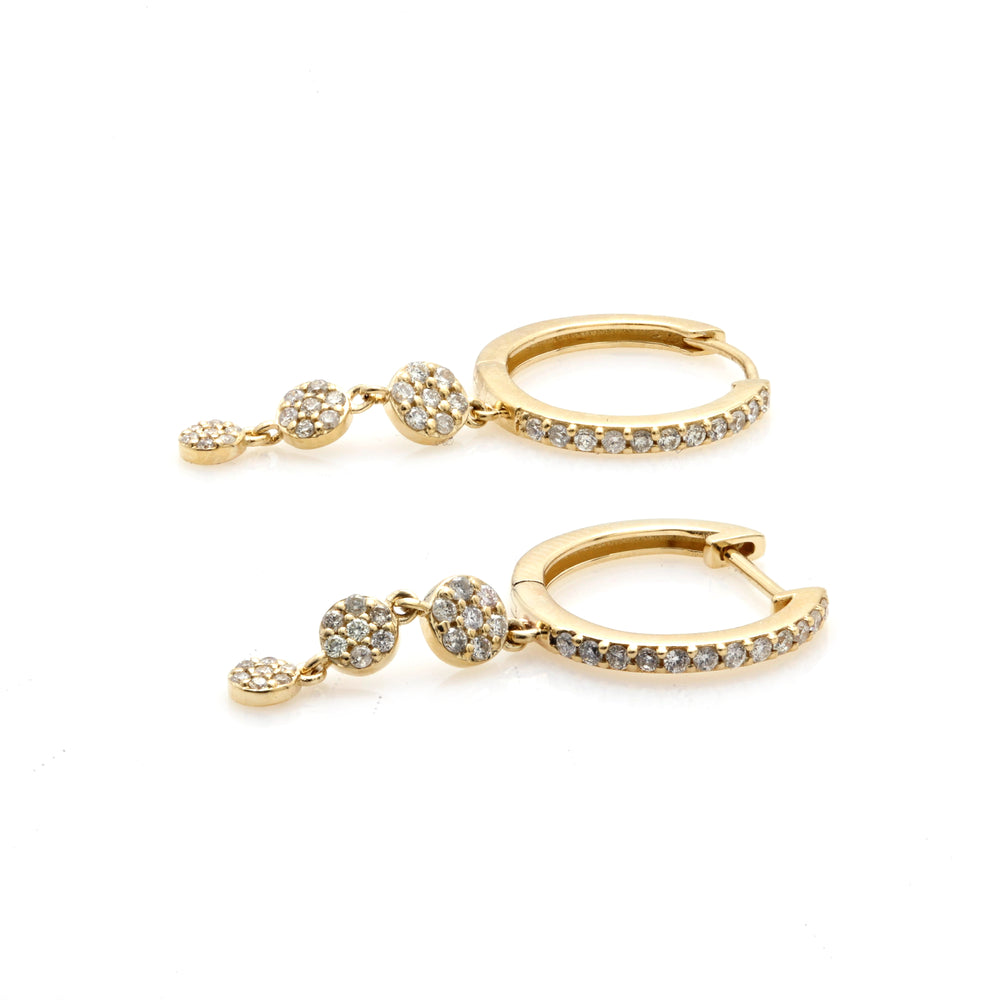 0.37 Cts White Diamond Earring in 14K Yellow Gold