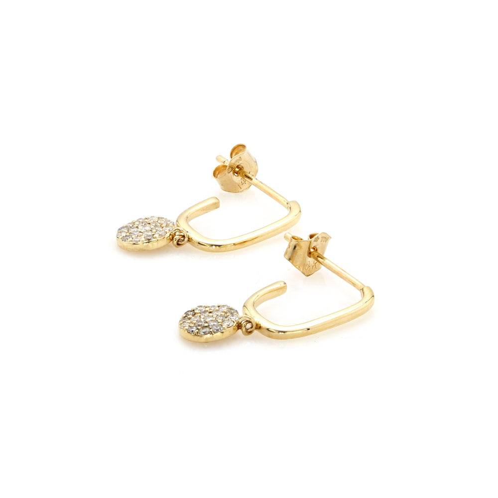 0.17 Cts White Diamond Earring in 14K Yellow Gold