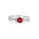 0.73 Cts Ruby and White Diamond Ring in 14K Two Tone