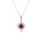 0.63 Cts Ruby and White Diamond Pendant in 14K Two Tone