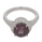 4.41 Cts Colour Change Garnet and White Diamond Ring in 14K White Gold