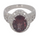 4.41 Cts Colour Change Garnet and White Diamond Ring in 14K White Gold