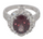 5.15 Cts Colour Change Garnet and White Diamond Ring in 14K White Gold