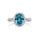 4.46 Cts Blue Zircon and White Diamond Ring in 14K White Gold