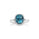 5.16 Cts Blue Zircon and White Diamond Ring in 14K White Gold