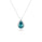 5.47 Cts Blue Zircon and White Diamond Pendant in 14K White Gold
