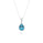 5.33 Cts Blue Zircon and White Diamond Pendant in 14K White Gold