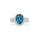 7.57 Cts Blue Zircon and White Diamond Ring in 14K White Gold