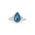 6.44 Cts Blue Zircon and White Diamond Ring in 14K White Gold