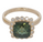 4.00 Cts Green Tourmaline and White Diamond Ring in 14K Yellow Gold