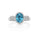 2.79 Cts Blue Zircon and White Diamond Ring in 14K White Gold