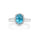 3.74 Cts Blue Zircon and White Diamond Ring in 14K White Gold