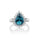 5.88 Cts Blue Zircon and White Diamond Ring in 14K White Gold