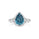 6.23 Cts Blue Zircon and White Diamond Ring in 14K White Gold