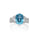6.76 Cts Blue Zircon and White Diamond Ring in 14K White Gold