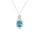 4.76 Cts Blue Zircon and White Diamond Pendant in 14K White Gold