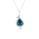 7.05 Cts Blue Zircon and White Diamond Pendant in 14K White Gold