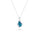 5.43 Cts Blue Zircon and White Diamond Pendant in 14K White Gold