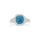 5.57 Cts Blue Zircon and White Diamond Ring in 14K White Gold