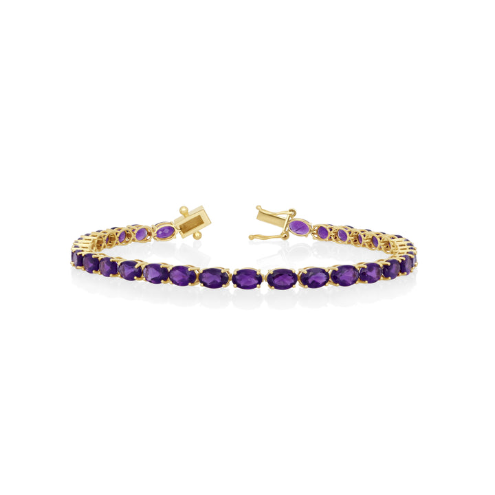 13.52 Cts Amethyst Bracelet in 14K Yellow Gold