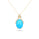 6.19 Cts Sleeping Beauty Turquoise and White Diamond Pendant in 14K Yellow Gold