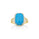 5.78 Cts Sleeping Beauty Turquoise and White Diamond Ring in 14K Yellow Gold