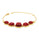 Ruby Colored Beryl 5 Stone Bracelet in Brass