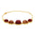 Ruby Colored Beryl and Golden Rutile 5 Stone Bracelet in Brass