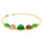 Green Beryl and Golden Rutile 5 Stone Bracelet in Brass