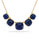 Lapis Lazuli 5 Stone Necklace in Brass