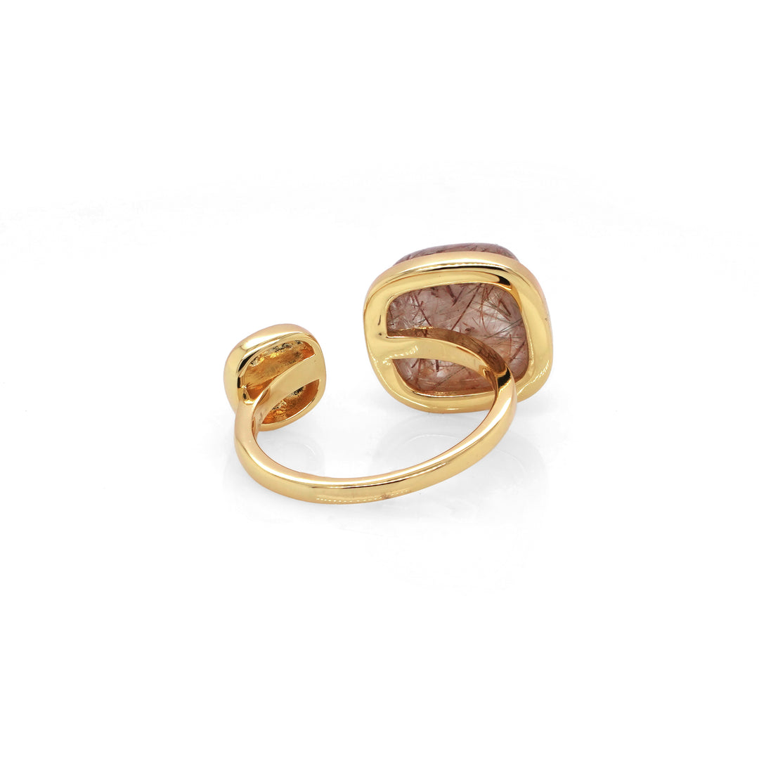 Golden Rutile Ring in Brass