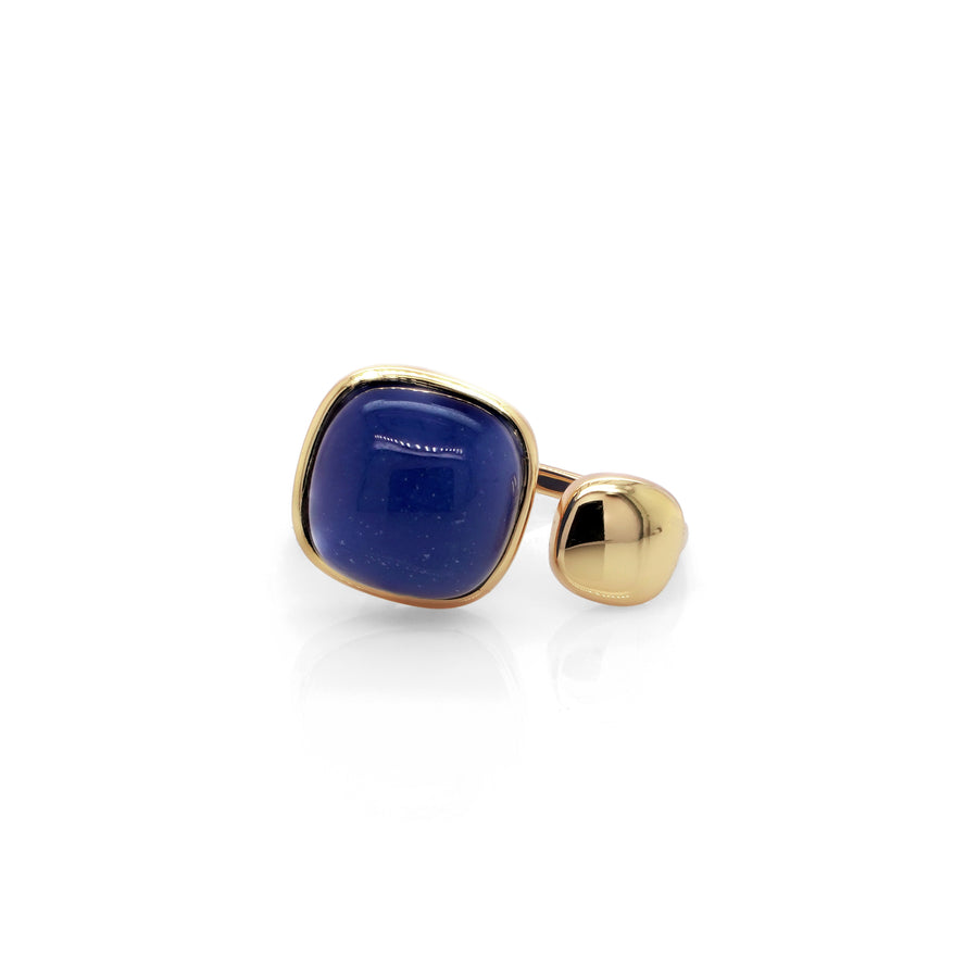 Sapphire Colored Beryl Ring in Brass