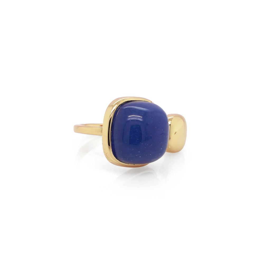 Sapphire Colored Beryl Ring in Brass
