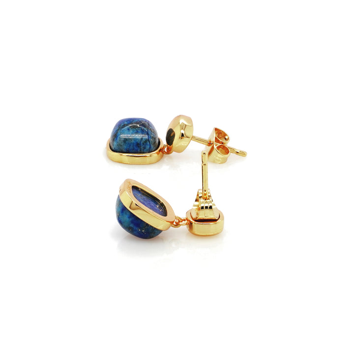 Lapis Lazuli Earring in Brass