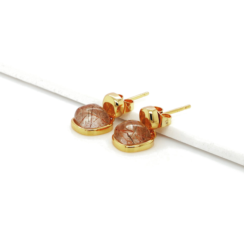 Golden Rutile Earring in Brass