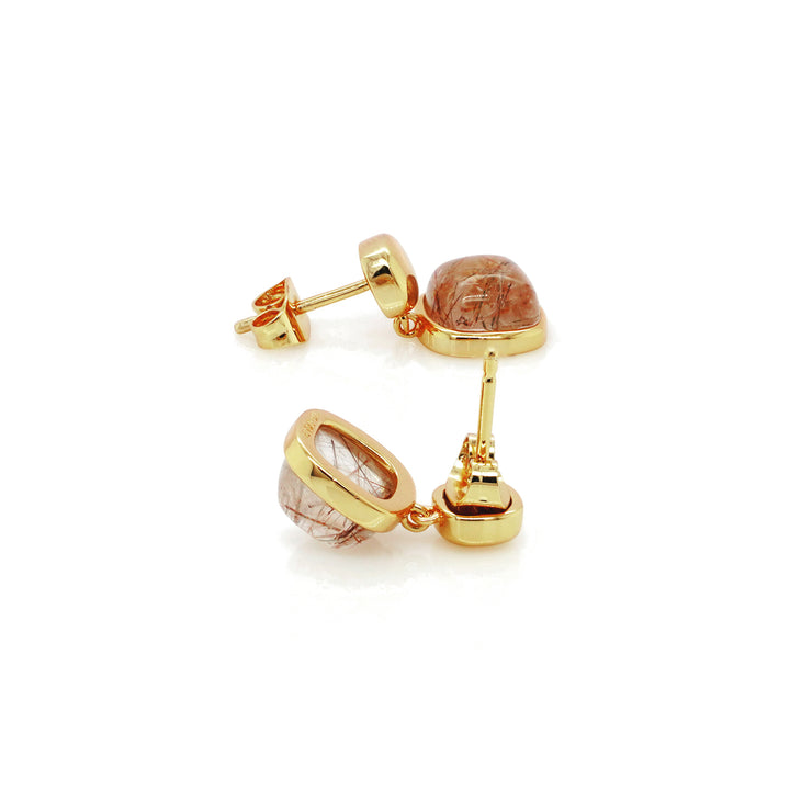 Golden Rutile Earring in Brass