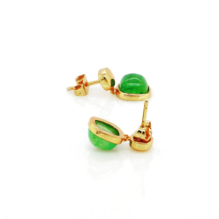 Green Beryl Earring in Brass
