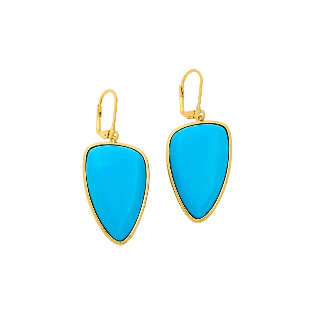 42 Cts Turquoise Dangle Earring in Brass