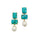 24 Cts Turquoise and Mother of Pearl Dangle Earring in Brass