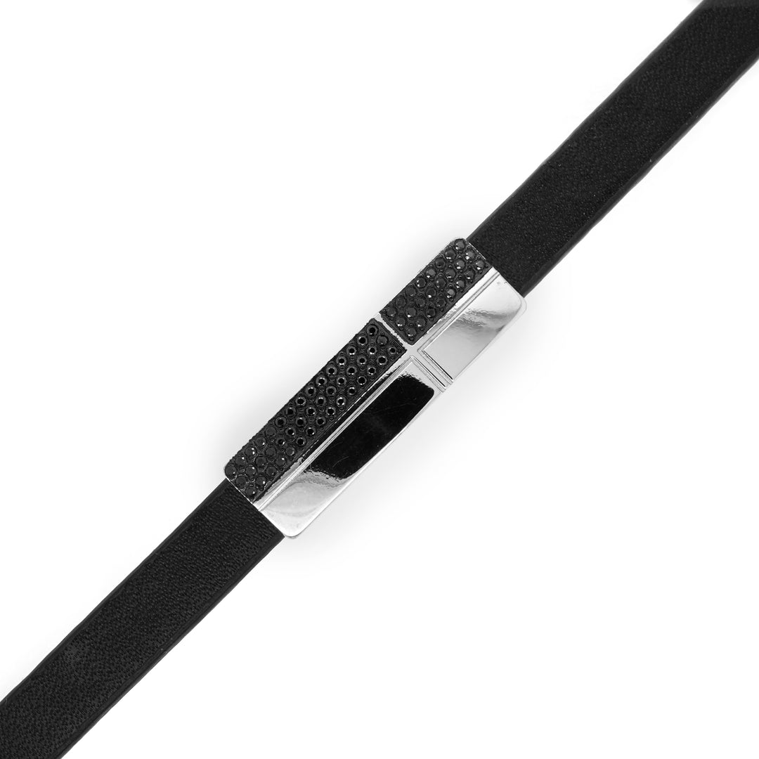 Black CZ Bracelet in Stainless Steel