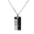 Black CZ Pendant in Stainless Steel