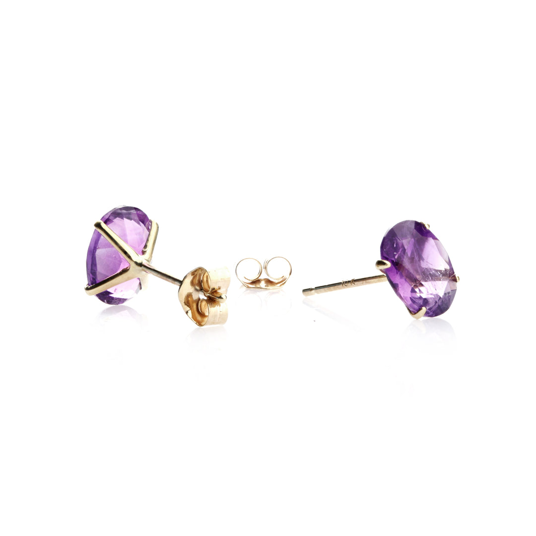 1.96 Cts Amethyst Stud Earring in 10K Yellow Gold