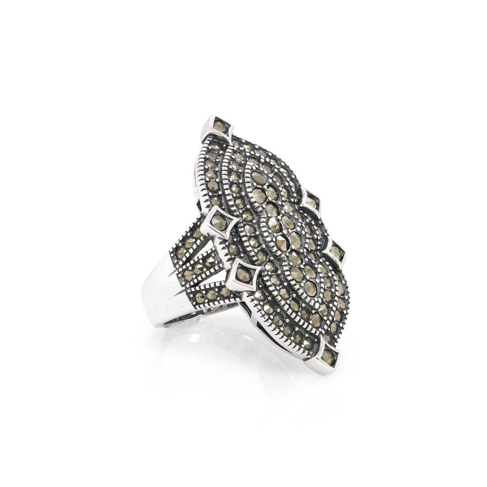 2.43 Cts Marcasite Ring in 925
